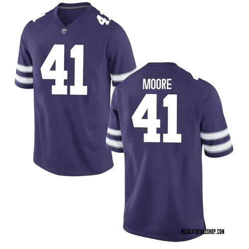 Men's Nike Ashton Moore Kansas State Wildcats Replica Purple Football College Jersey