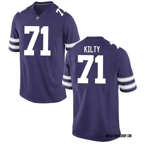 Men's Nike Easton Kilty Kansas State Wildcats Game Purple Football College Jersey