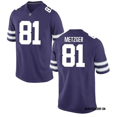 Youth Nike Andrew Metzger Kansas State Wildcats Game Purple Football College Jersey