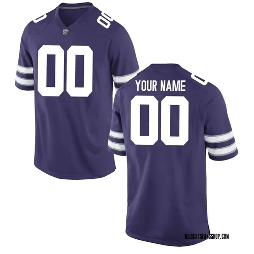 Youth Nike Custom Kansas State Wildcats Replica Purple Football College Jersey